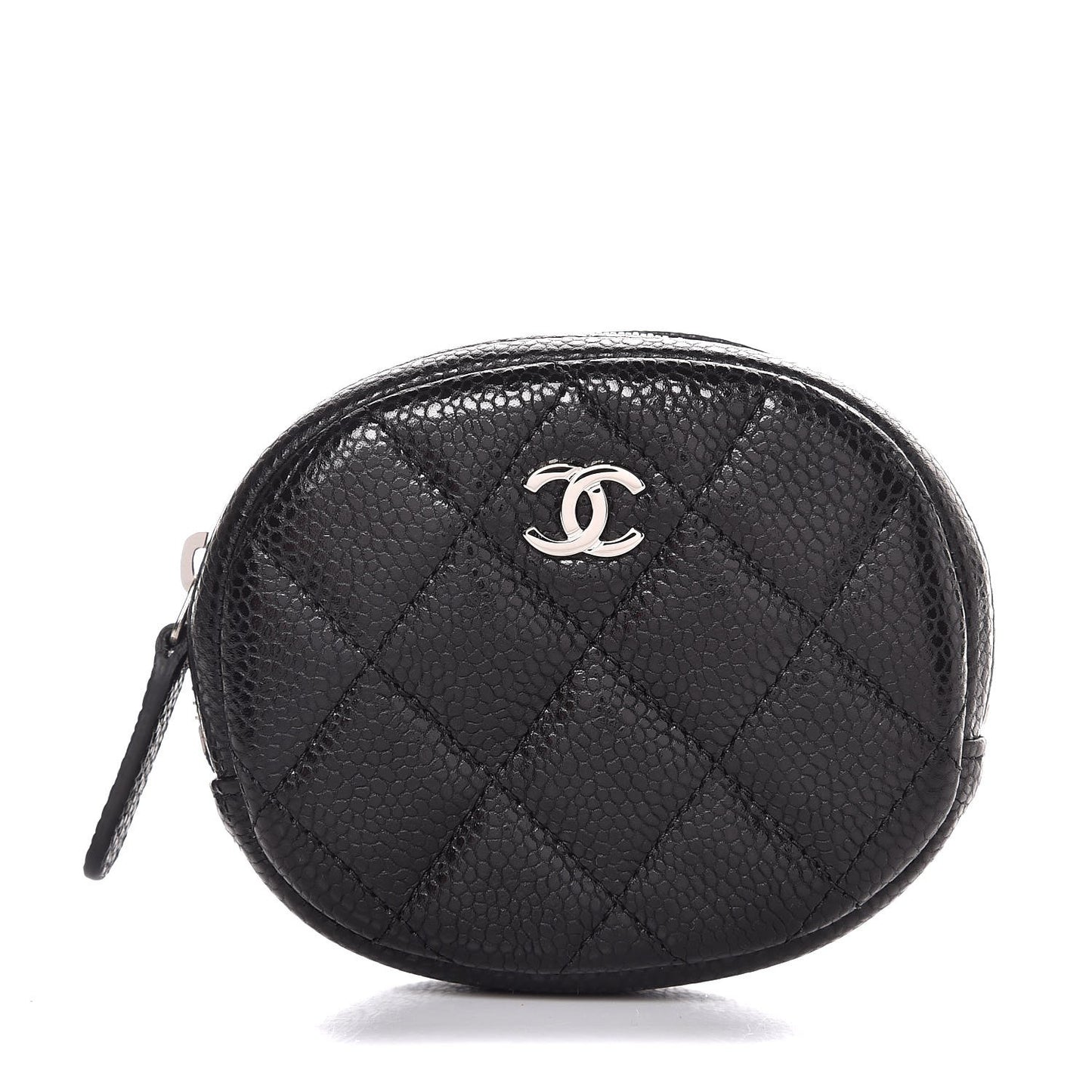 Caviar Quilted Zip Around Classic Coin Purse Black