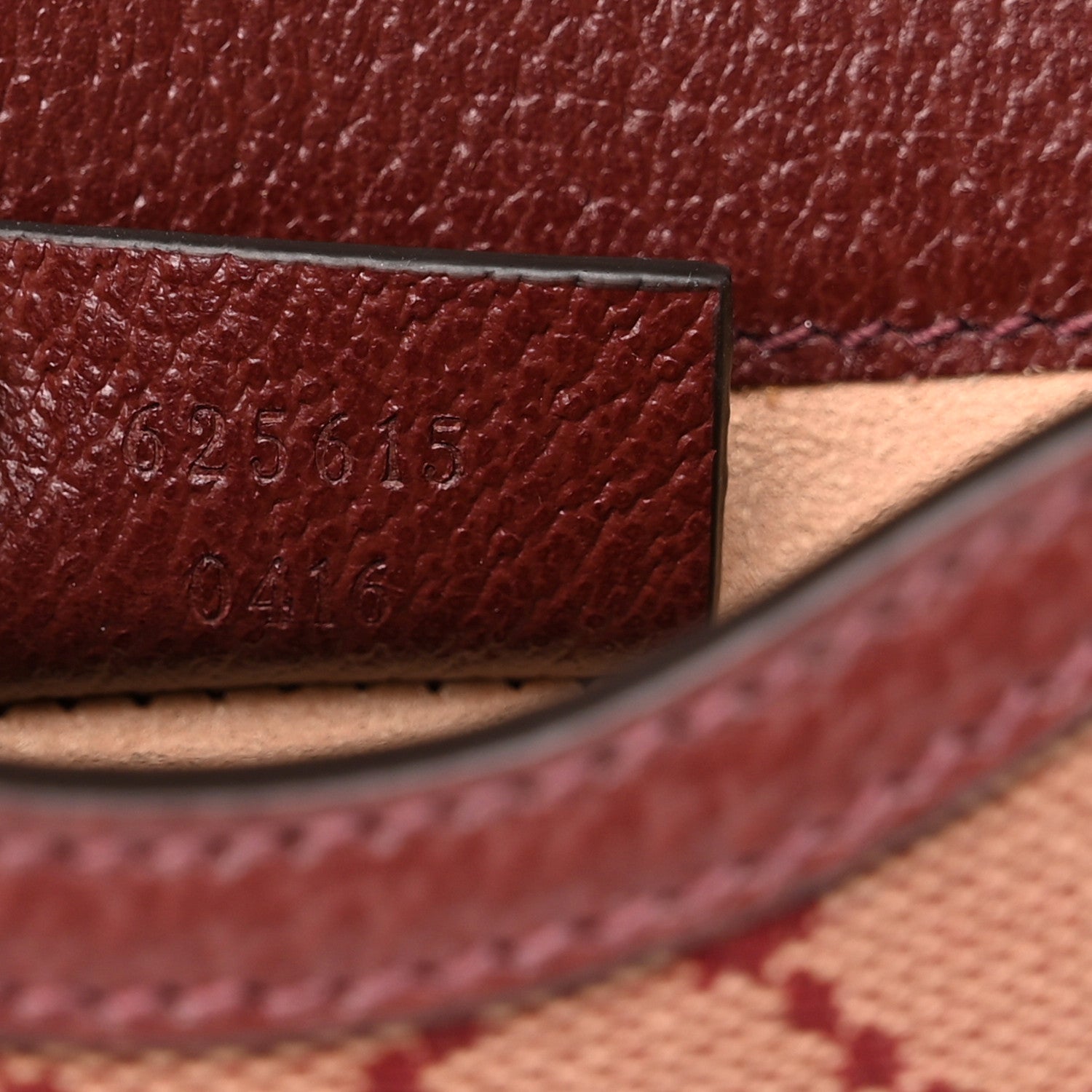 Gucci Monogram Textured Dollar Calfskin Mini Horsebit 1955 Crossbody Bag Sahara Rubino Chardonnay 7 of 10