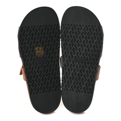 Hermes Denim Calfskin Womens Chypre Sandals 39 Bleu Clair Naturel 5 of 8