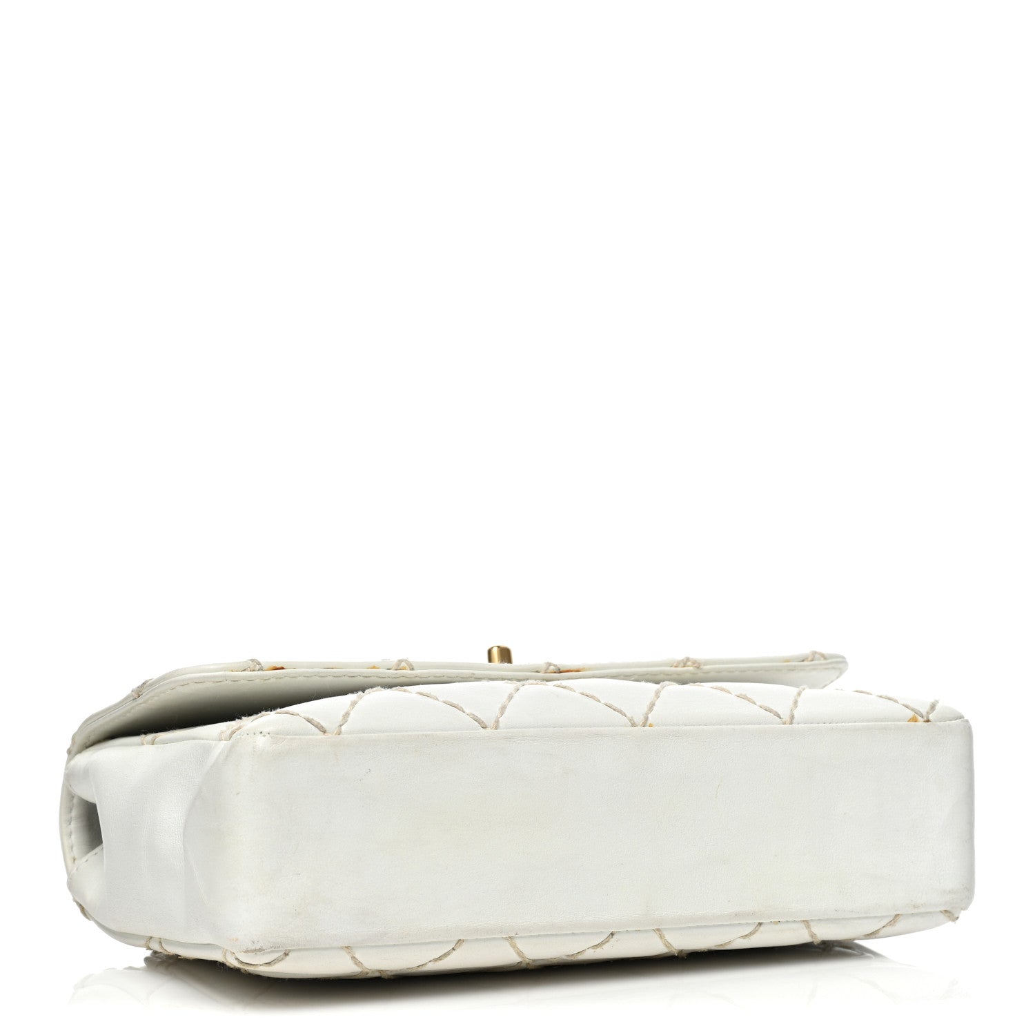 Chanel Calfskin Quilted Medium Wild Stitch Flap White 4 of 19