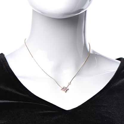 Louis Vuitton 18K Pink Gold Diamond Pink Mother of Pearl Color Blossom BB Star Pendant Necklace 2 of 7