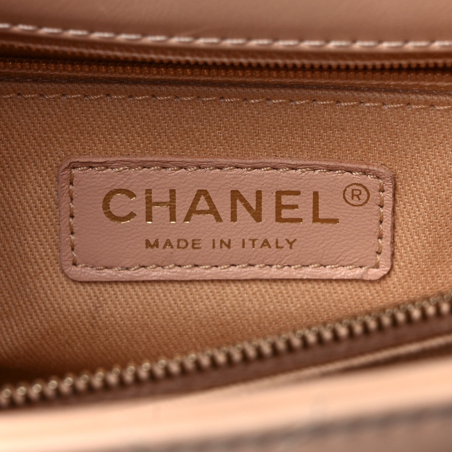 Chanel Calfskin Chevron Quilted Medium Coco Handle Flap Beige 5 of 9