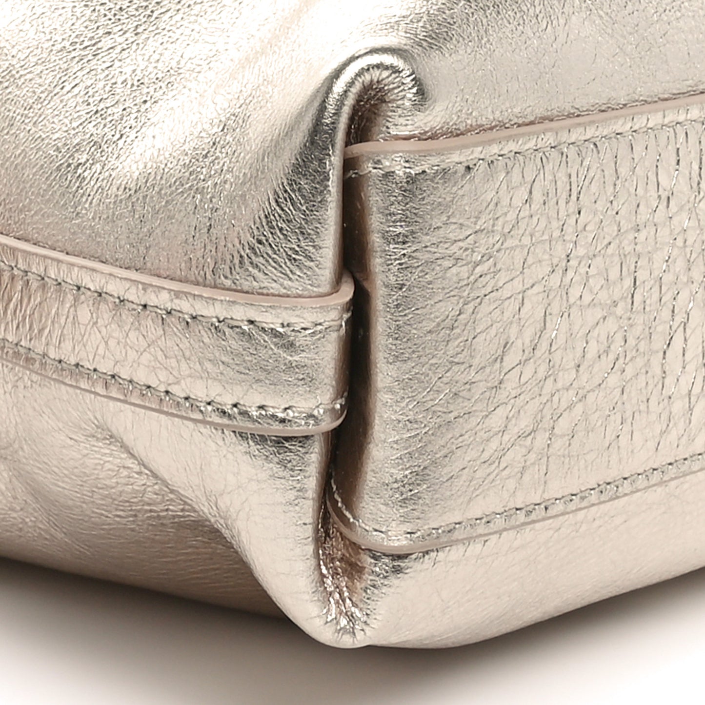 Metallic Calfskin Medium Voyou Bag Dusty Gold