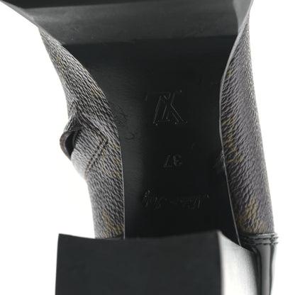 Louis Vuitton Patent Calfskin Monogram Star Trail Ankle Boots 37 Black 6 of 6