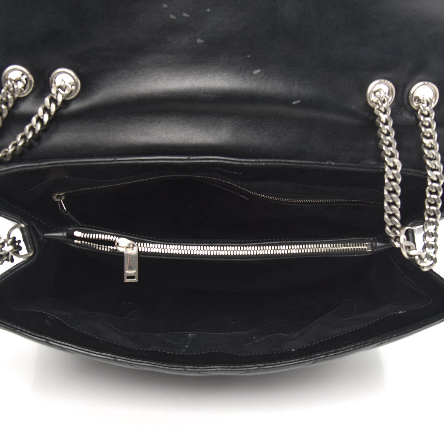 Saint Laurent Calfskin Y Quilted Monogram Large Loulou Chain Satchel Black 5 of 13