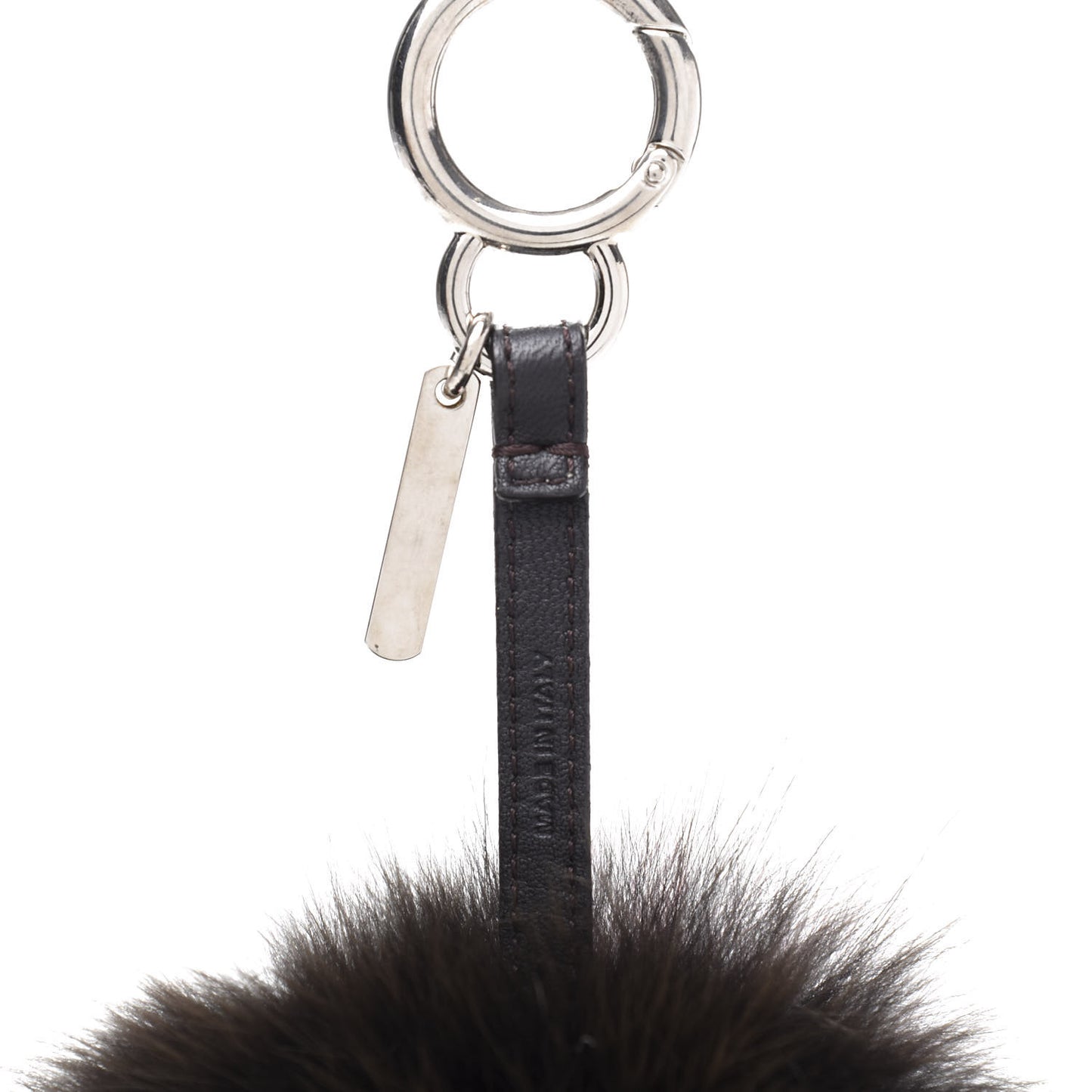 Fox Fur Shiny Nappa Bi-Color G ABCharm Bag Charm Moro Rosso Chiaro