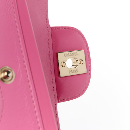Chanel Lambskin Chevron Quilted Small Double Flap Pink 7 of 11