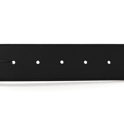 Gucci Textured Dollar Calfskin Nickel Double G 40mm Belt 100 40 Black 4 of 12