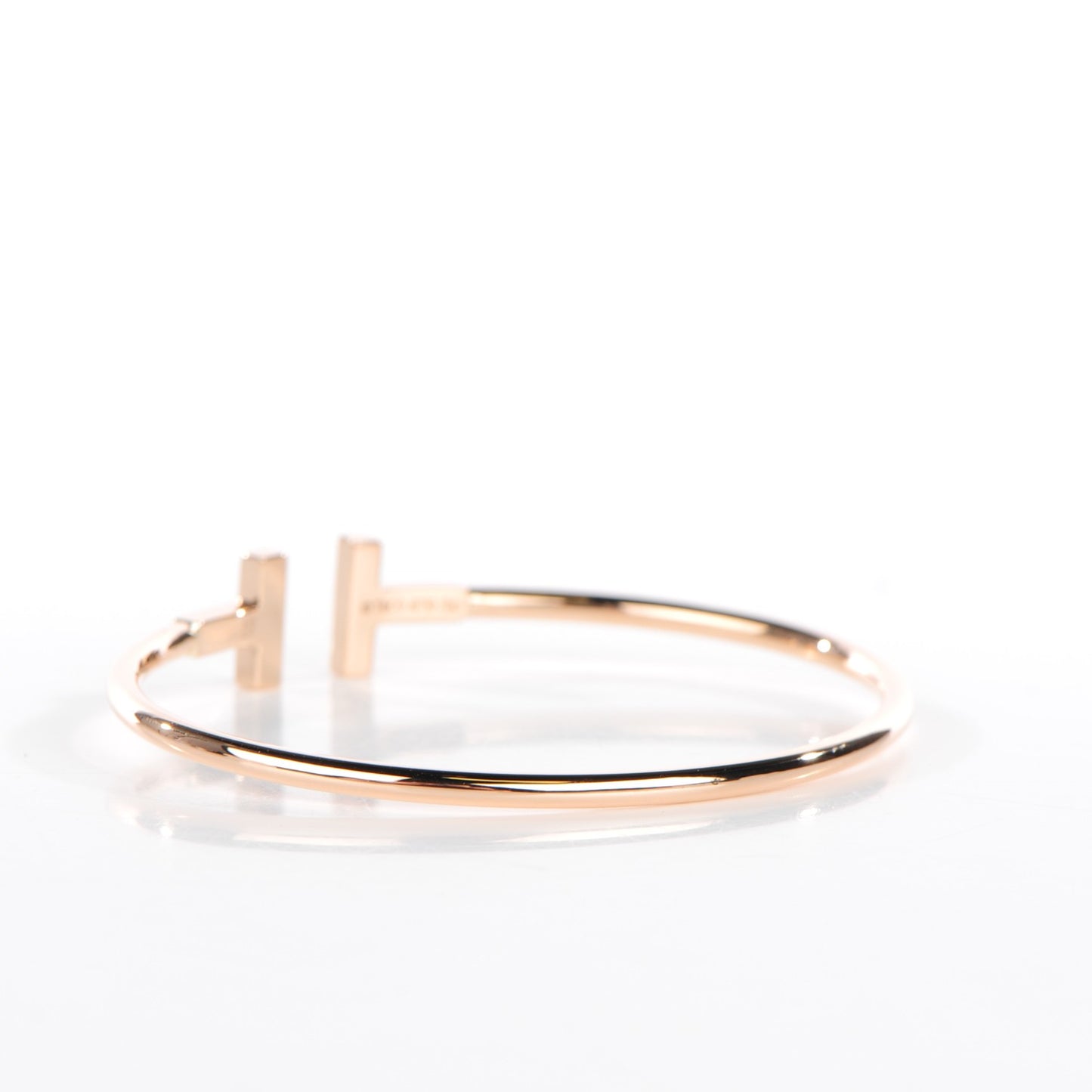 18K Rose Gold Diamond T Wire Bracelet