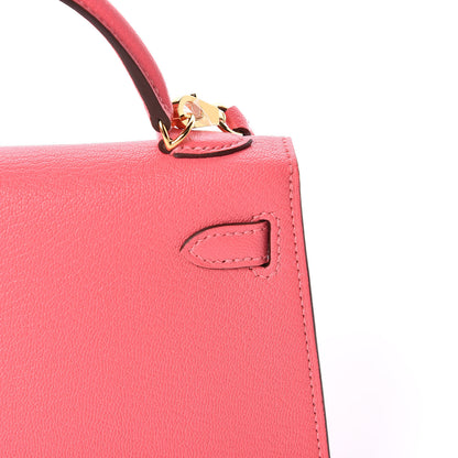 Hermes Chevre Mysore Mini Kelly Sellier 20 Rose Lipstick 14 of 29