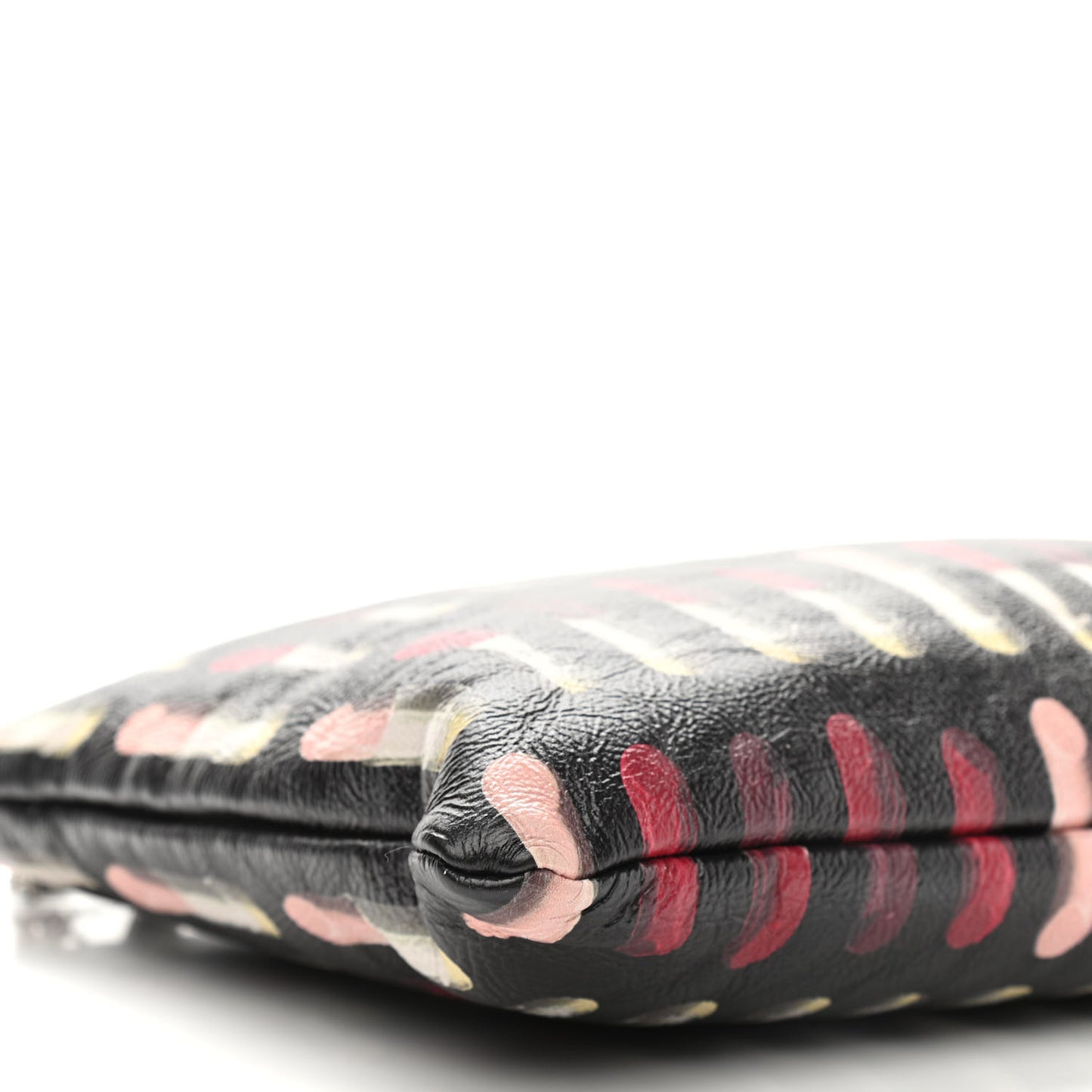 Glace Calfskin Lipstick Print Chain Crossbody Black