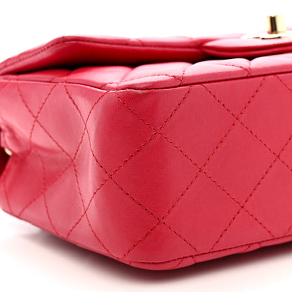Chanel Lambskin Quilted Mini Rectangular Flap Red 9 of 11