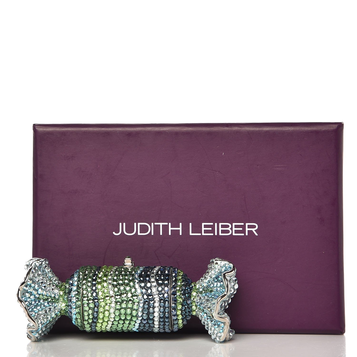 Judith Leiber Crystal Candy Minaudiere Pill Case Blue Green 6 of 6