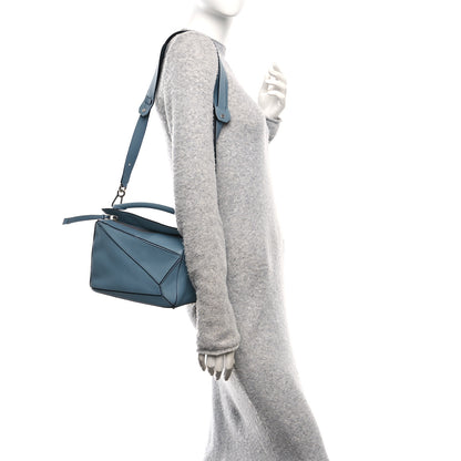 Loewe Calfskin Small Puzzle Bag Stone Blue 2 of 10