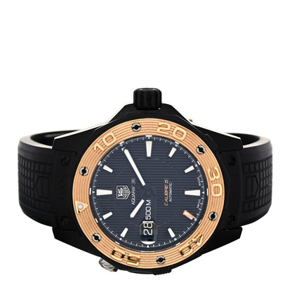 Tag Heuer Titanium 18K Rose Gold 43mm Aquaracer 500M Automatic Watch Black WAJ2182 2 of 5