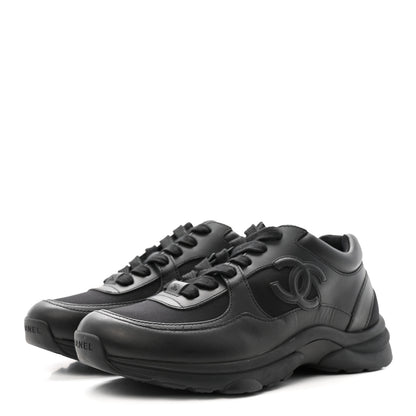 Chanel Lambskin Fabric CC Uniform Sneakers 40 Black 4 of 10