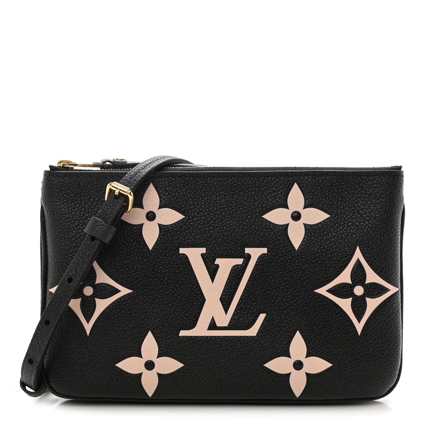 Empreinte Monogram Giant Double Zip Pochette Black Cream