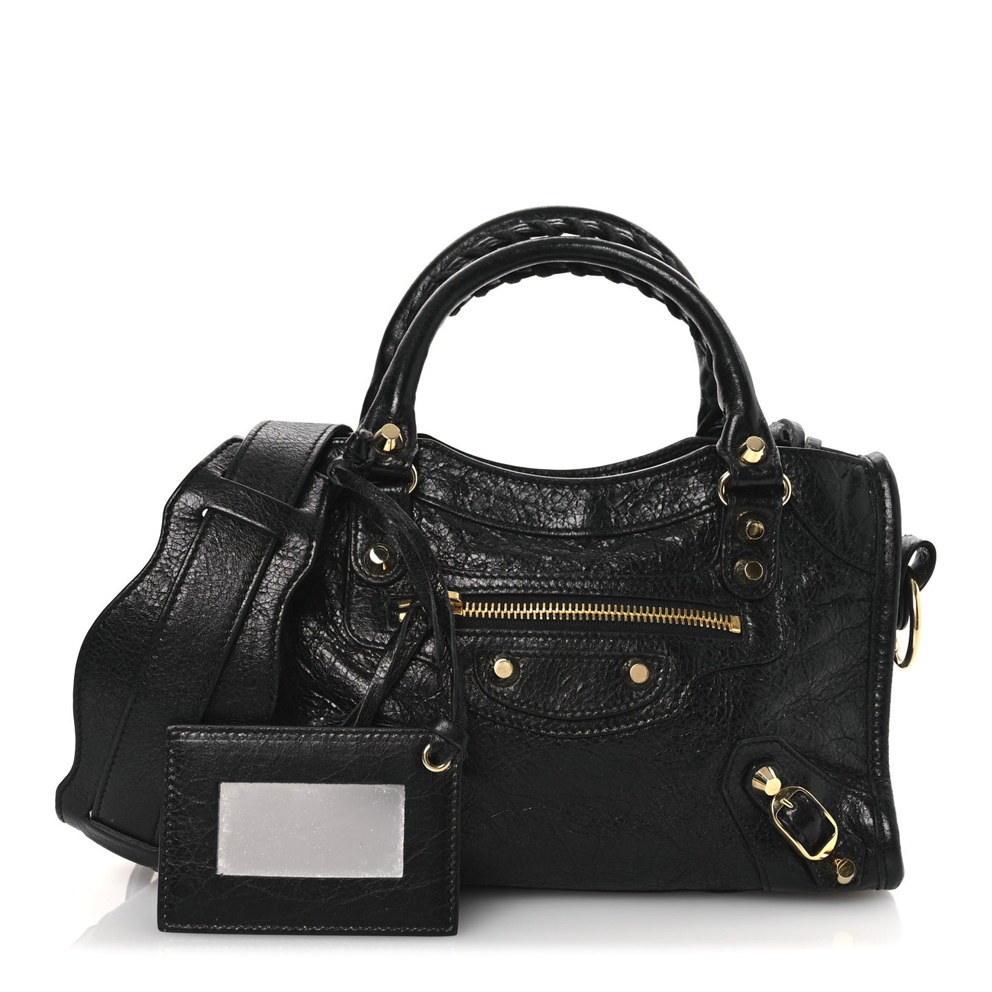 Agneau Classic Gold Hardware Mini City Black