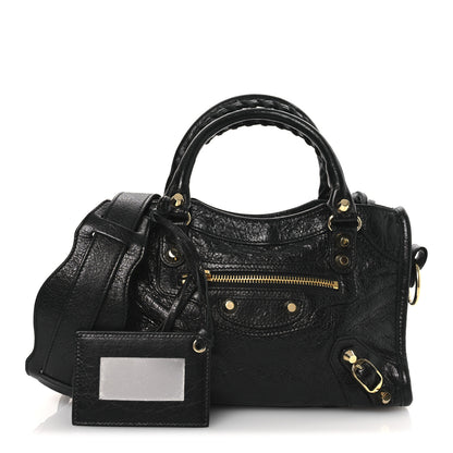 Balenciaga Agneau Classic Gold Hardware Mini City Black 3 of 12