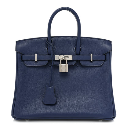 Hermes Taurillon Novillo Birkin 25 Bleu Saphir 1 of 9