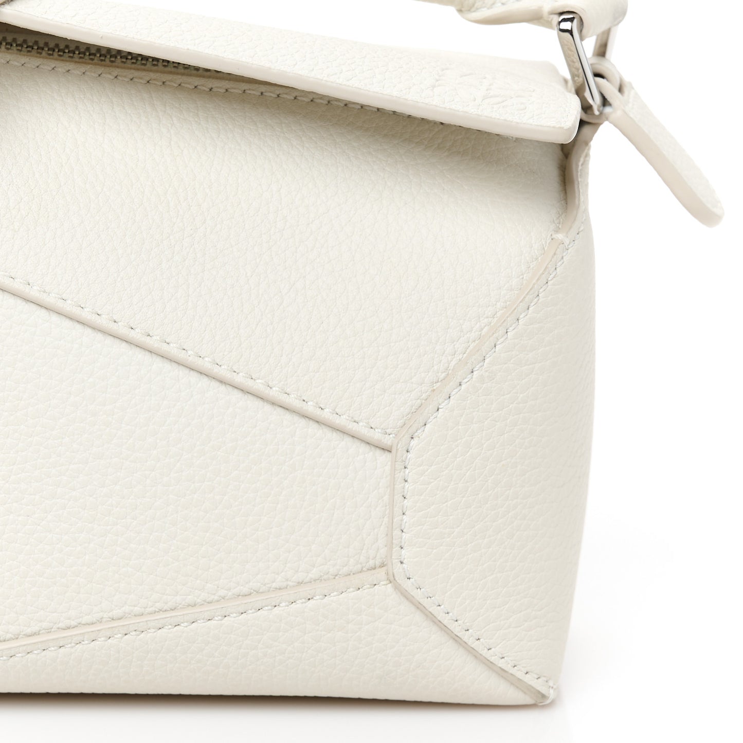 Calfskin Mini Puzzle Edge Bag Soft White