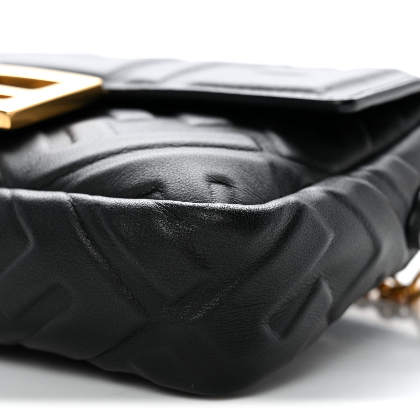 Nappa FF 1974 Embossed Mini Baguette Black