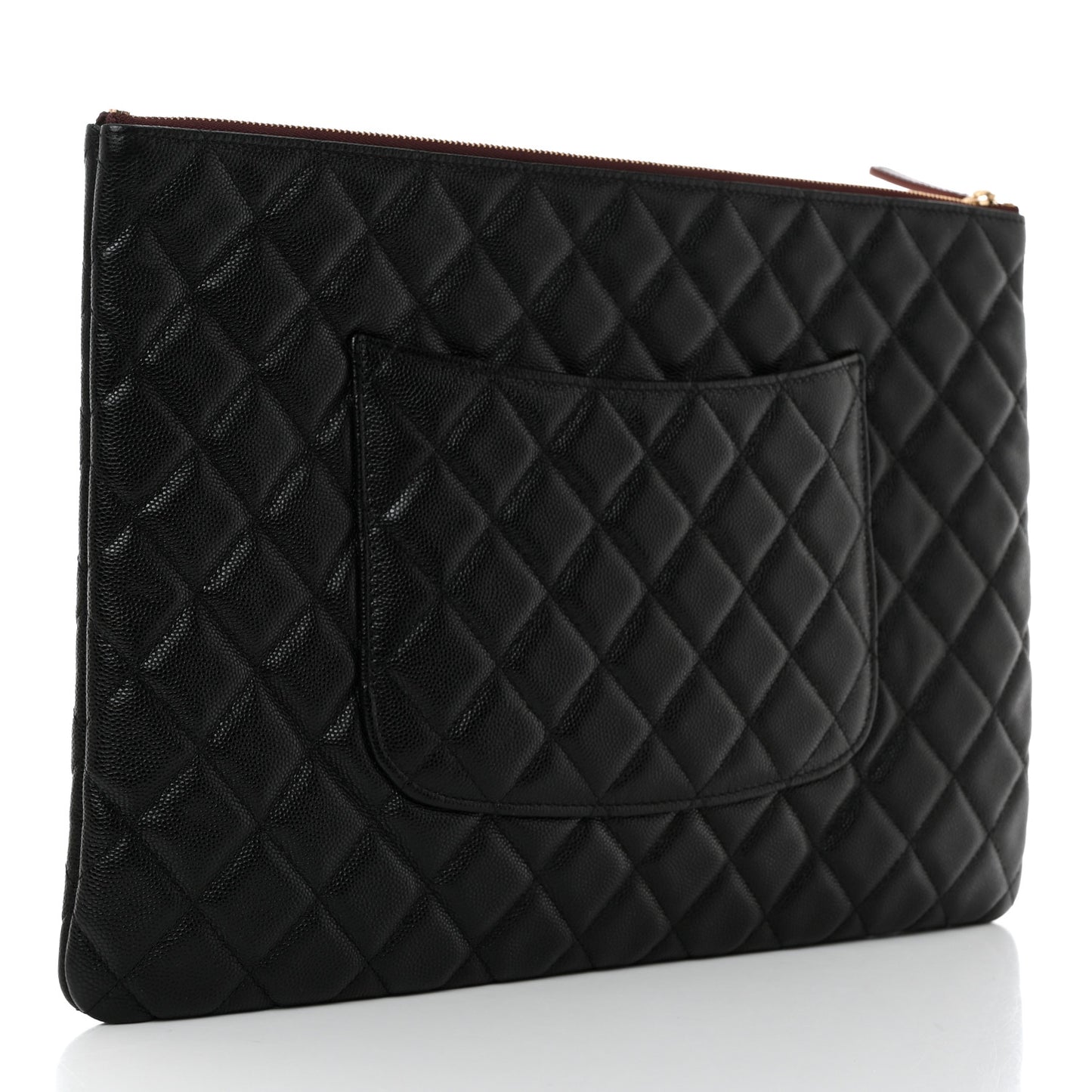 Caviar Quilted Large Cosmetic Case Black