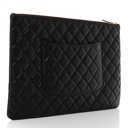 Chanel Caviar Quilted Large Cosmetic Case Black 4 of 8