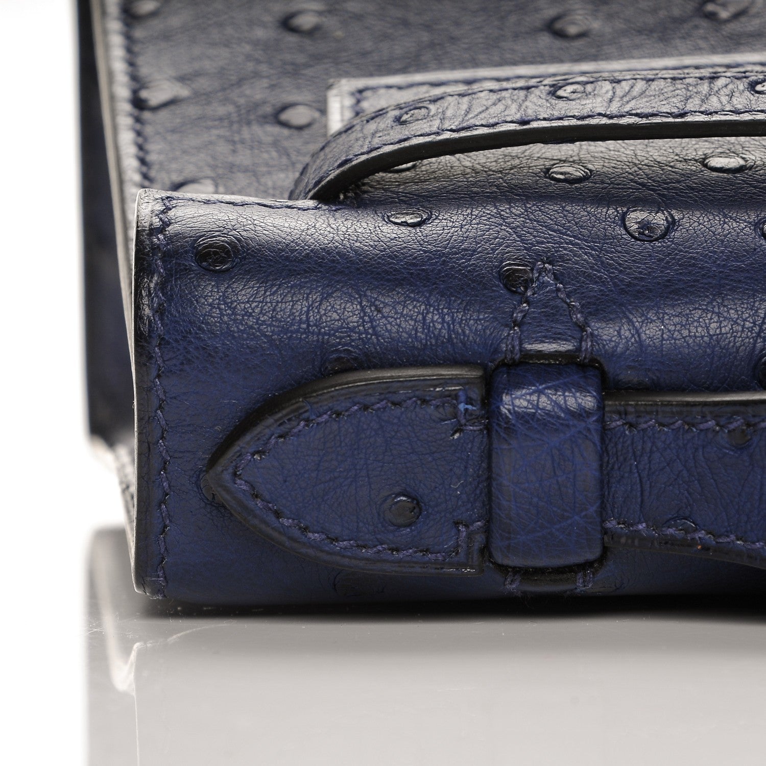 Hermes Ostrich Kelly Pochette Bleu Saphir 9 of 18
