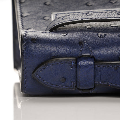 Hermes Ostrich Kelly Pochette Bleu Saphir 9 of 18