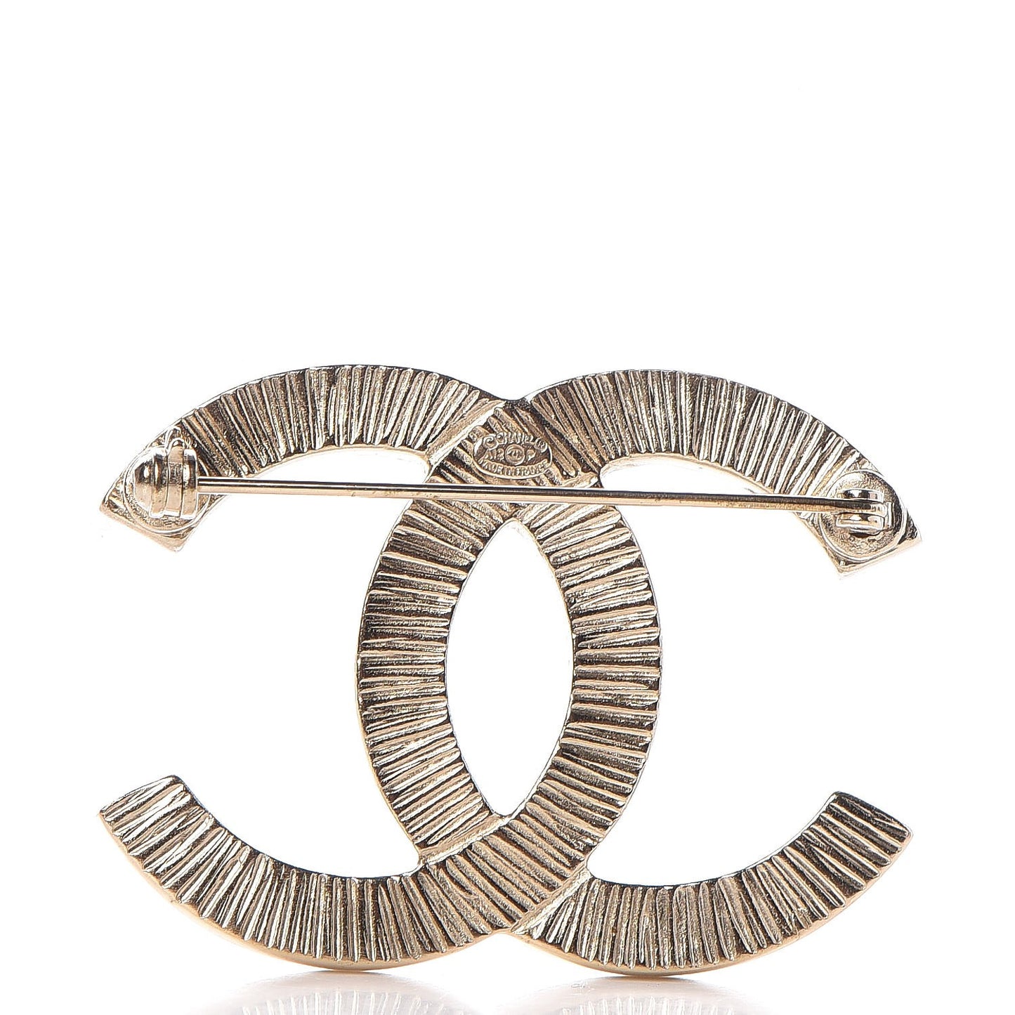 Pearl Studded CC Brooch Pin