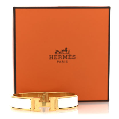 Hermes Enamel Narrow Clic Clac H Bracelet PM White 5 of 5
