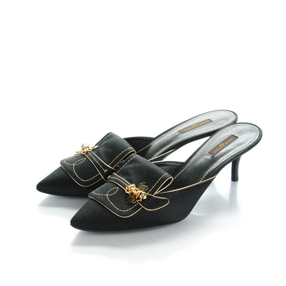 Louis Vuitton Satin Anthares Mule Pumps 41 Black 3 of 7