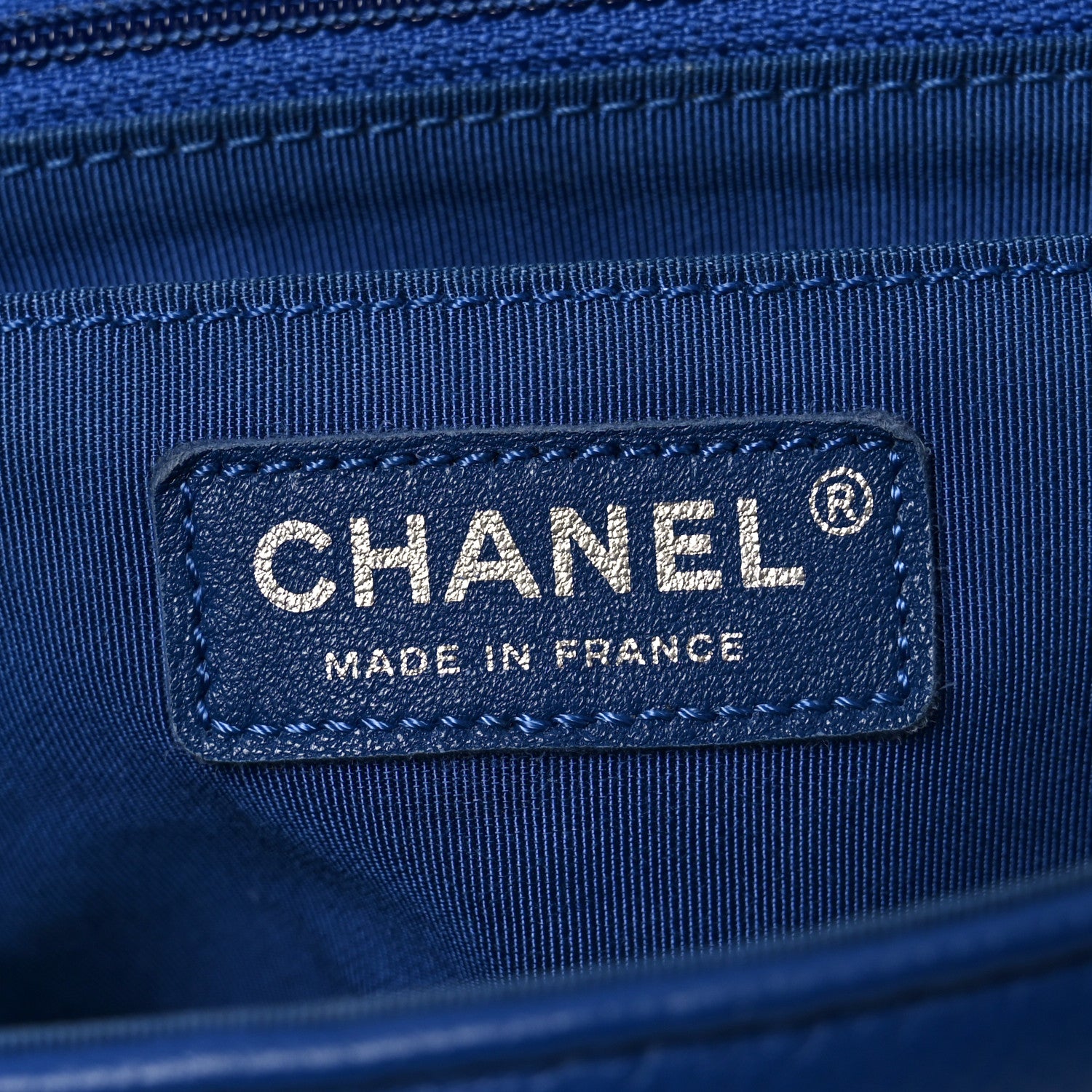 Chanel Caviar Chevron Quilted Single Flap Blue 6 of 10