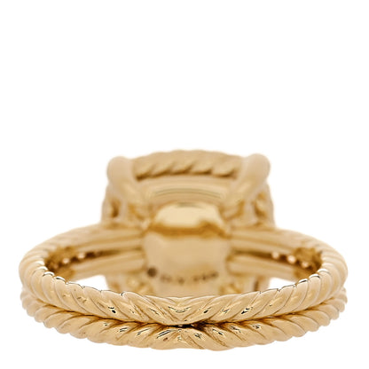 David Yurman 18K Yellow Gold Diamond Champagne Citrine 9mm Chatelaine Pave Bezel Ring 52 6 4 of 6