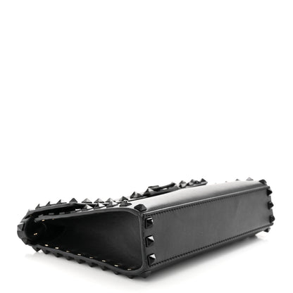 Valentino Garavani Vitello Monochrome Medium Rockstud Flip Lock Crossbody Bag Black 4 of 11