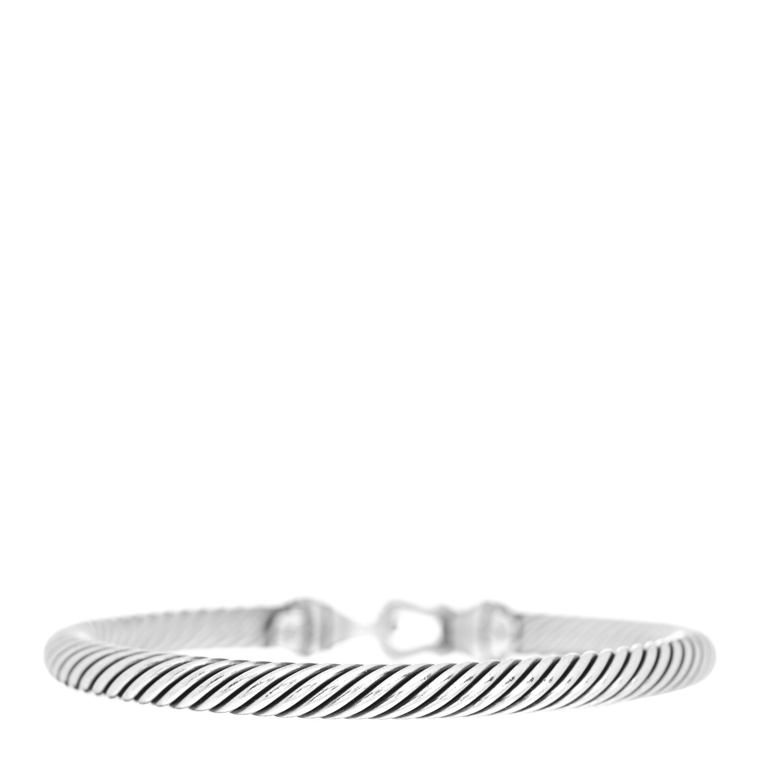 David Yurman Sterling Silver 18K Yellow Gold 5mm Cable Classic Buckle Bracelet 2 of 3