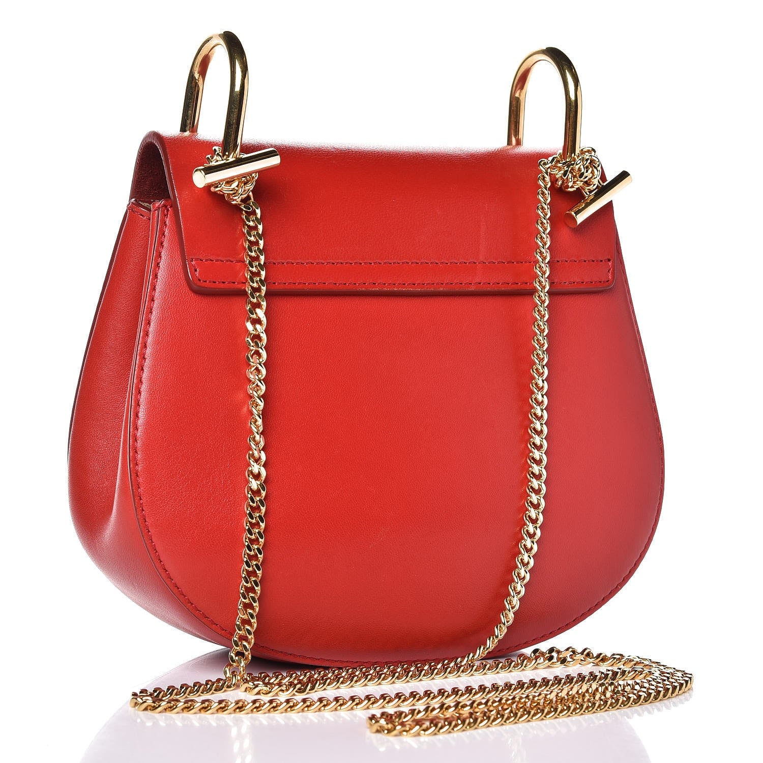 Chloe Lambskin Suede Calfskin Mini Drew Shoulder Bag Paprika Red 3 of 11