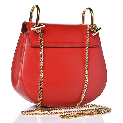 Chloe Lambskin Suede Calfskin Mini Drew Shoulder Bag Paprika Red 3 of 11