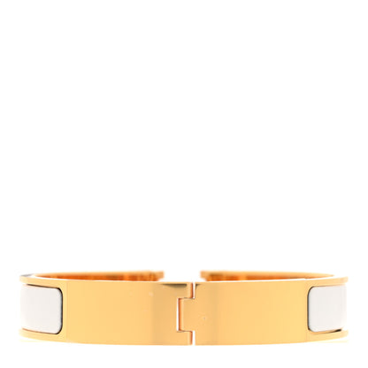Hermes Enamel Narrow Clic Clac H Bracelet GM White 3 of 5