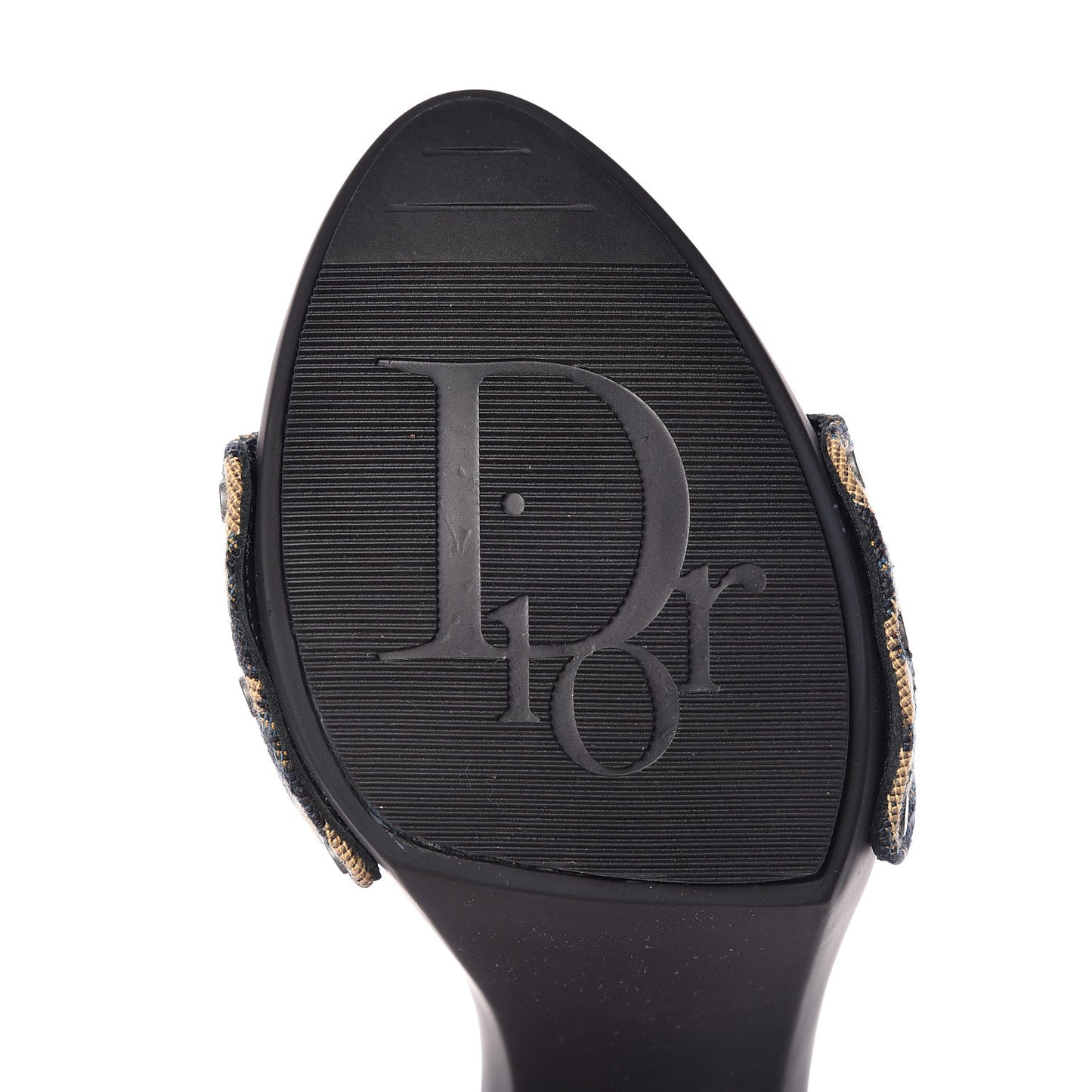 Canvas Monogram Sandals 38.5 Blue Marine