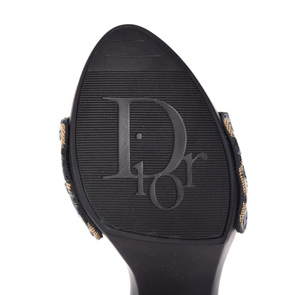 Christian Dior Canvas Monogram Sandals 38.5 Blue Marine 7 of 11