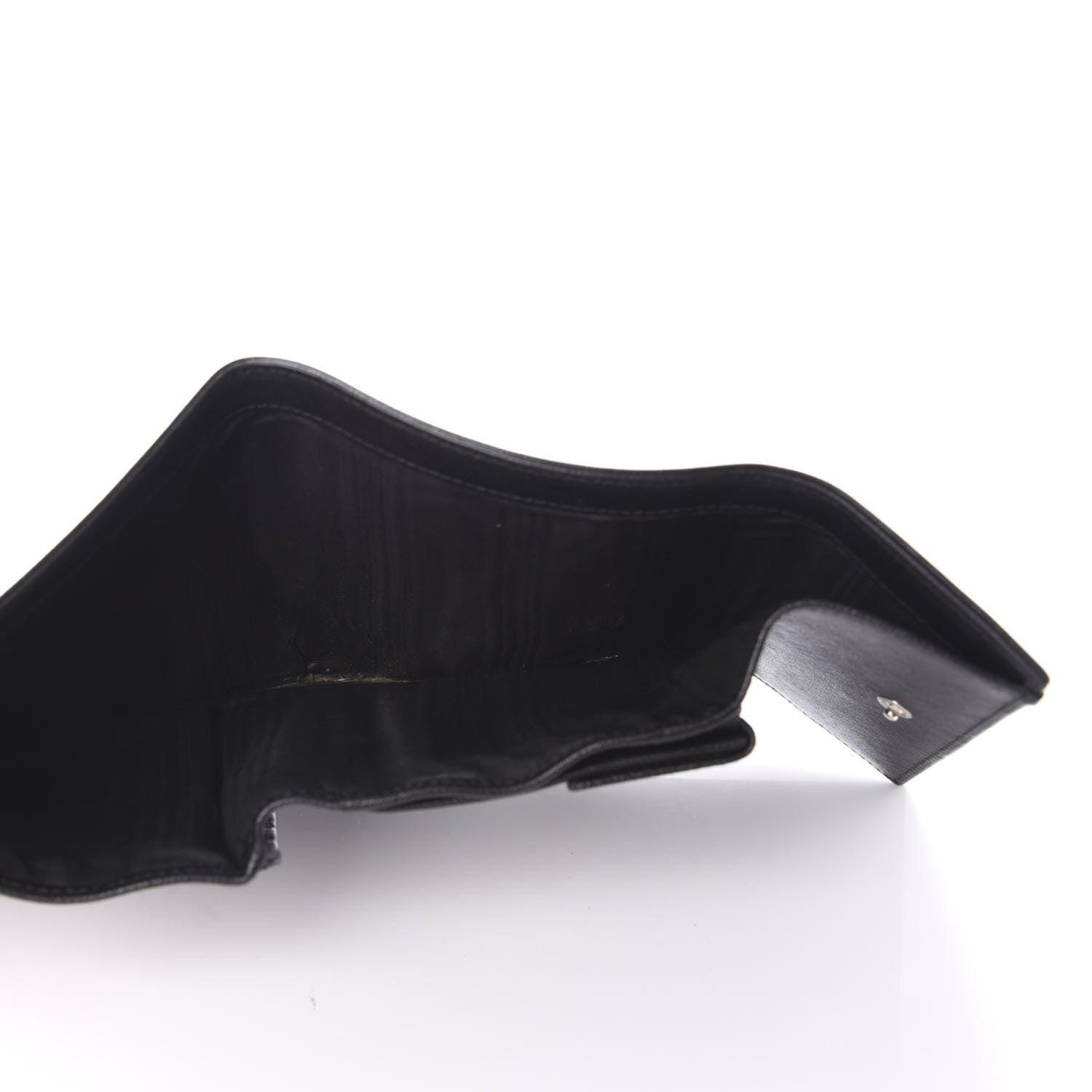 Prada Saffiano Metal Tri-Fold Wallet Black 5 of 12