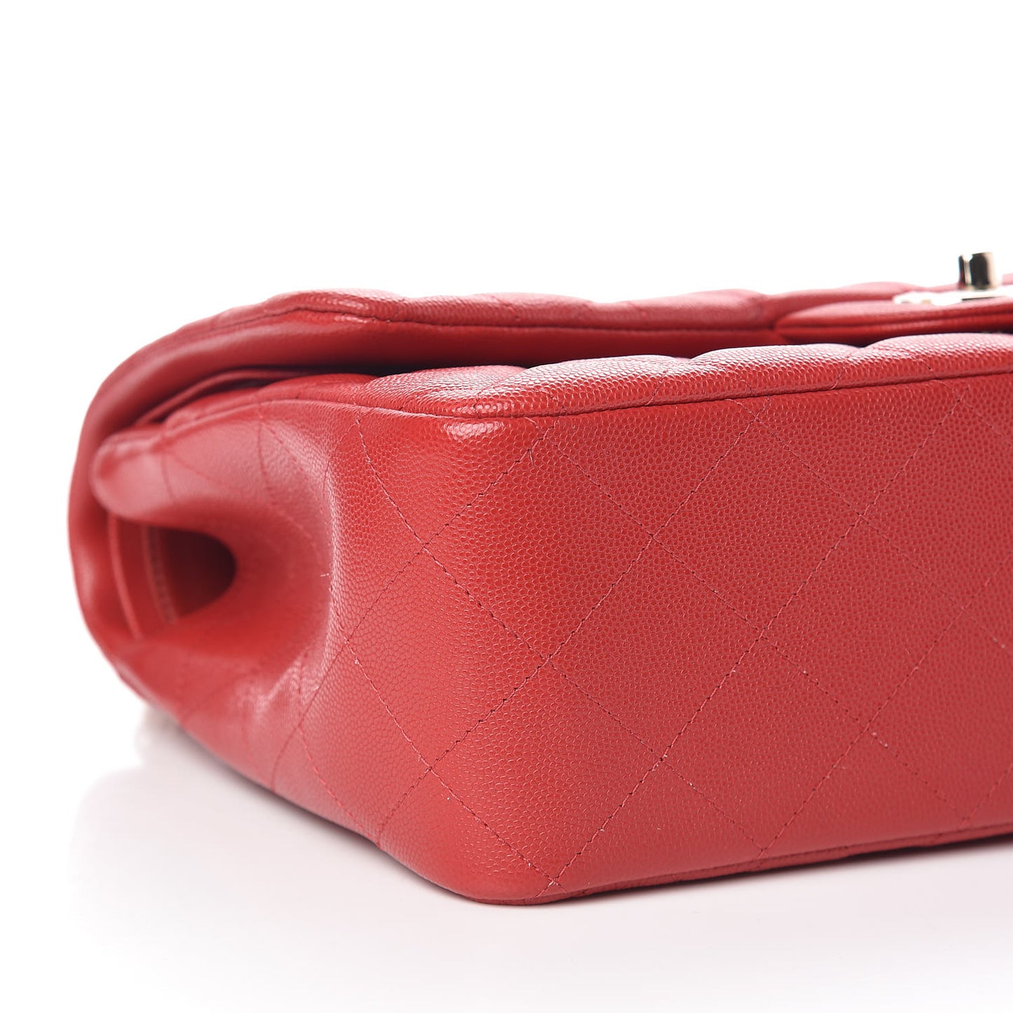 Caviar Quilted Jumbo Double Flap Red