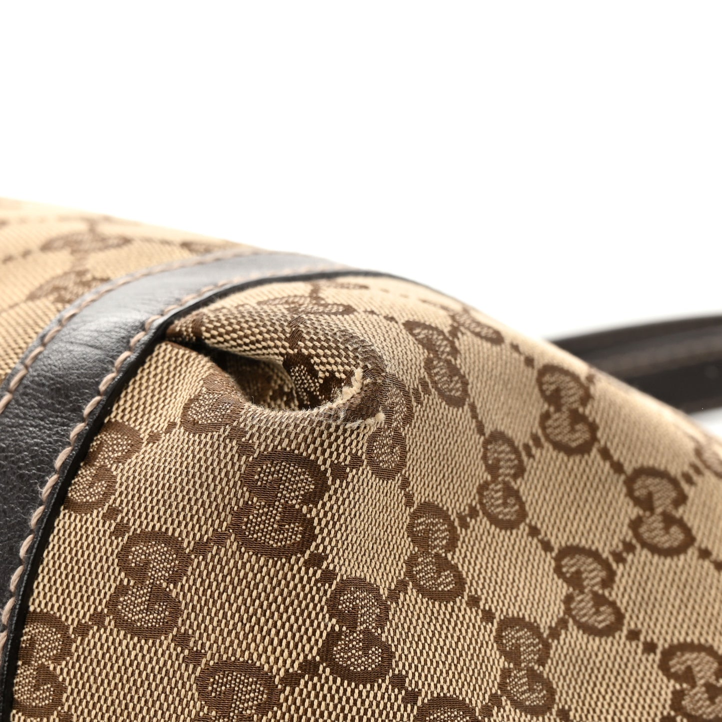 Monogram Medium New Ladies Web Tote Dark Brown