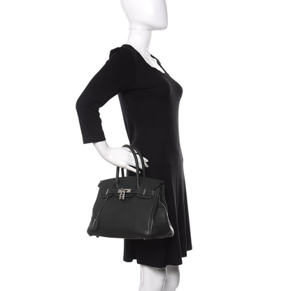 Hermes Taurillon Clemence Birkin 30 Vert De Gris 2 of 16