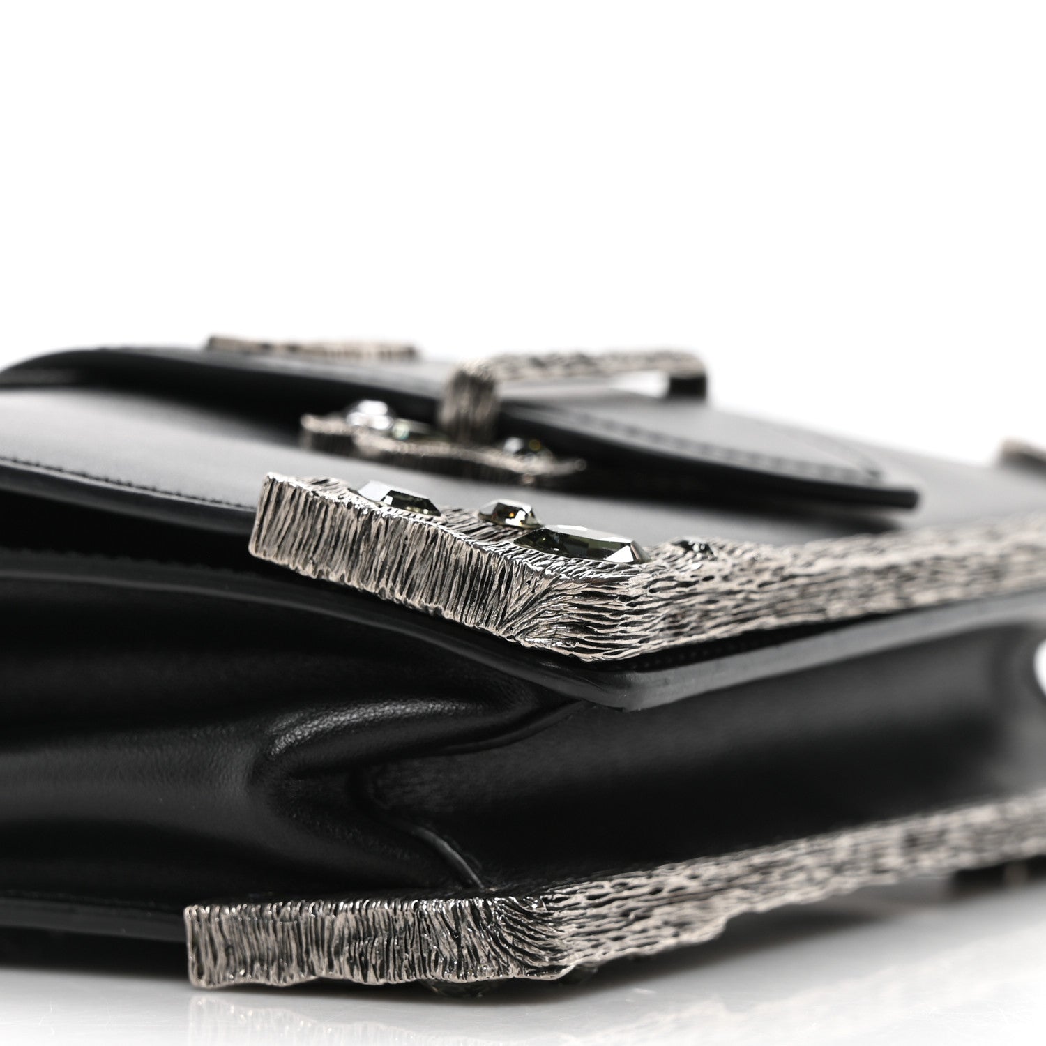 Prada Crystal City Calf Saffiano Cahier Shoulder Bag Black 8 of 9