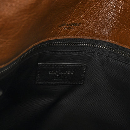 Saint Laurent Crinkled Calfskin Matelasse Monogram Medium Niki Chain Satchel Tan Brown 6 of 10