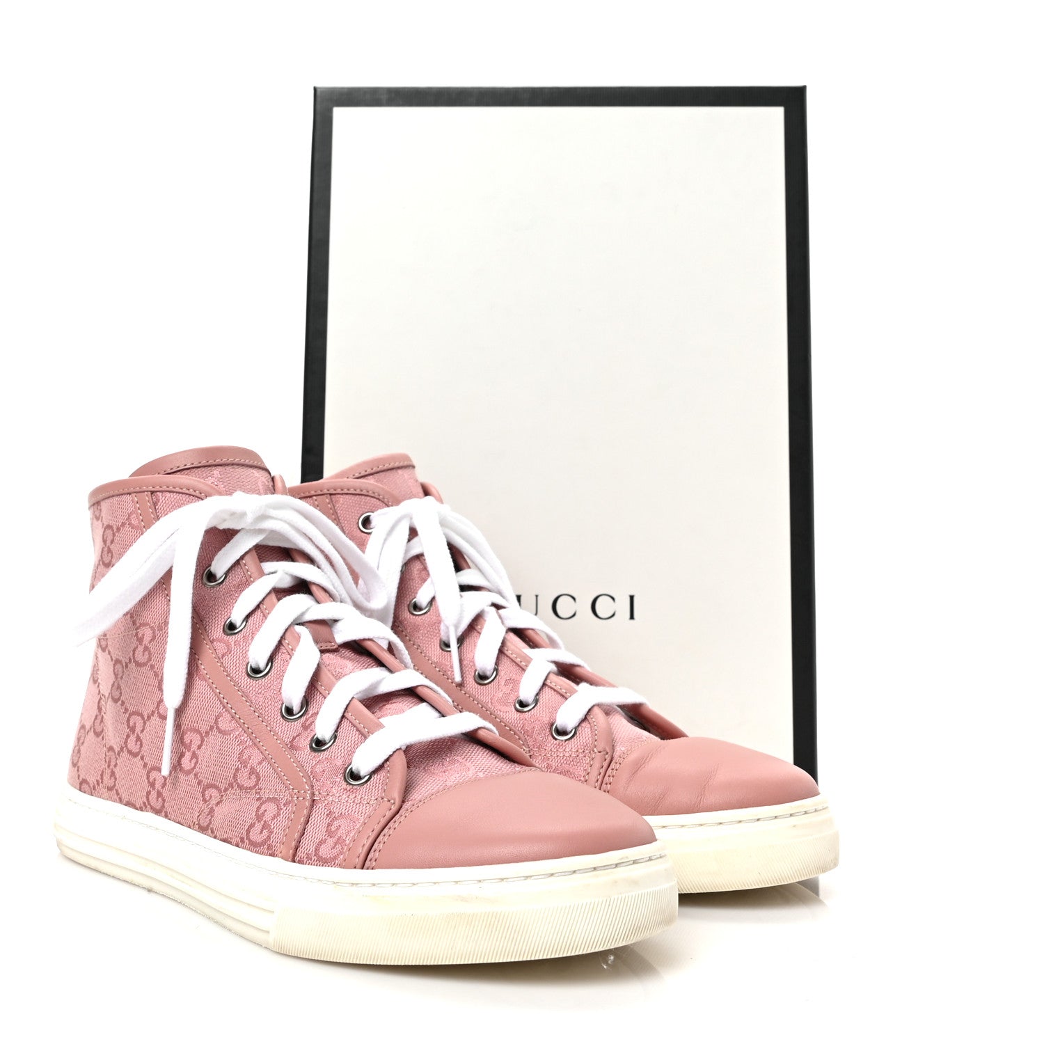 Gucci Monogram Womens High Top Sneakers 38 Pink Soft Pink 7 of 7