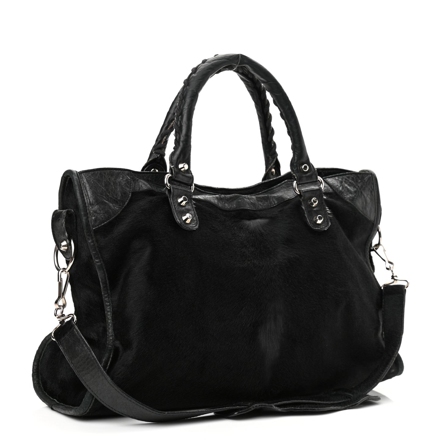Pony Hair Silver Classic Hardware City Black
